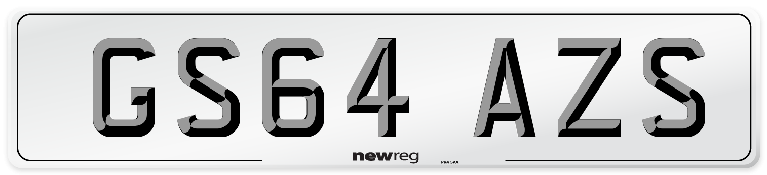GS64 AZS Number Plate from New Reg
